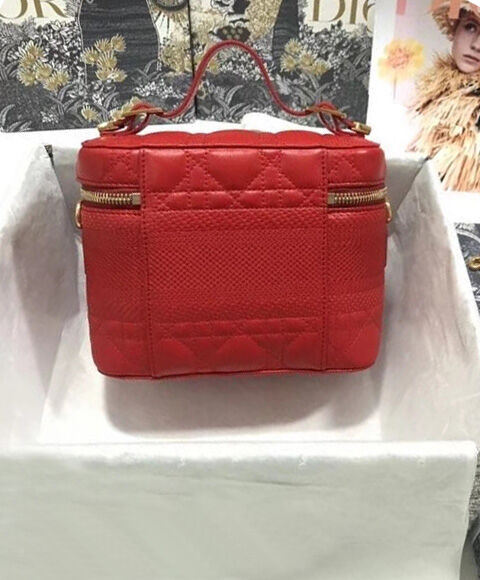 Christian Dior The Leather Vanity Bag Red